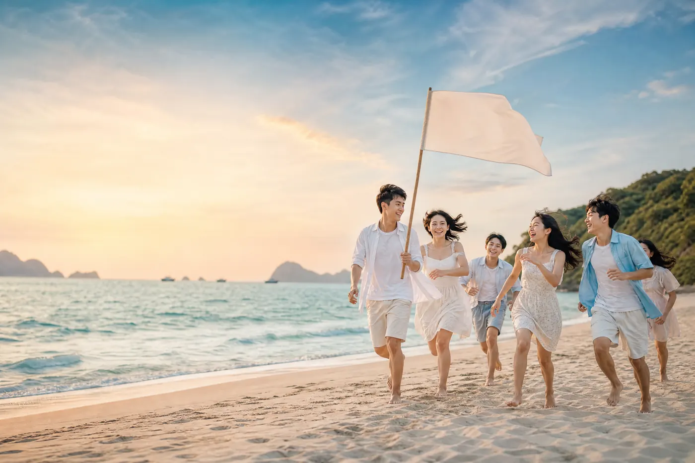 Album kỷ yếu biển xanh mùa hè cuối khóa trên bãi biển